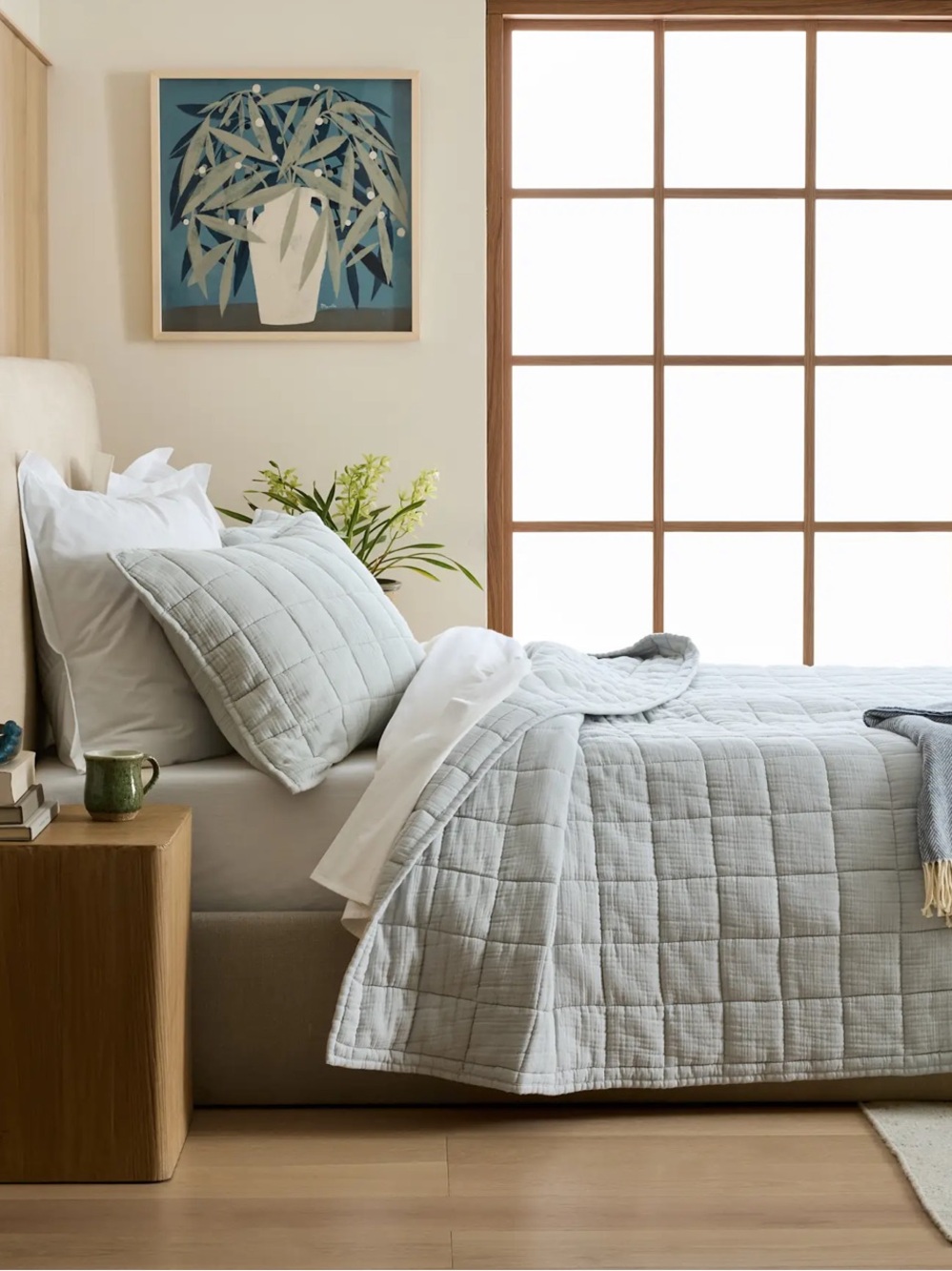 NWT Quince Mist Organic Cotton Gauze Box Quilt!